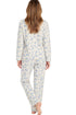 Marlon Lilian Sprig Print Polished Fleece Pyjama Set MA50016B - Blue