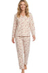 Marlon Lilian Sprig Print Polished Fleece Pyjama Set MA50016P - Pink