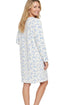 Marlon Lilian Sprig Print Polished Fleece 40" Nightdress MA50017B - Blue