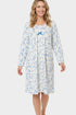 Marlon Lilian Sprig Print Polished Fleece 40" Nightdress MA50017B - Blue