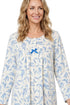 Marlon Lilian Sprig Print Polished Fleece 40" Nightdress MA50017B - Blue
