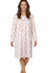 Marlon Lilian Sprig Print Polished Fleece 40" Nightdress MA50017P - Pink