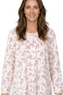 Marlon Lilian Sprig Print Polished Fleece 40" Nightdress MA50017P - Pink