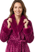 Marlon Womens Faux Fur Puff Sleeve Robe MA50046 BURG - Burgundy