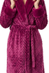Marlon Womens Faux Fur Puff Sleeve Robe MA50046 BURG - Burgundy