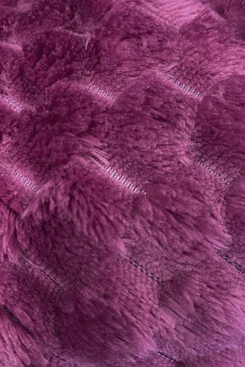 Marlon Womens Faux Fur Puff Sleeve Robe MA50046 BURG - Burgundy