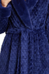 Marlon Womens Faux Fur Puff Sleeve Robe MA50046 NVY - Navy