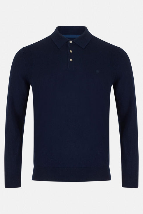 Benetti Menswear Three-Button Merino Wool Sweater