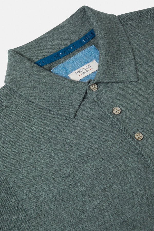 Benetti Menswear Three-Button Merino Wool Sweater