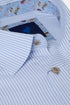 Benetti Menswear Alexander Sky Blue Long Sleeve Fine Stripe Cotton Shirt