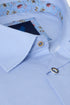 Benetti Menswear Arlo Sky Blue Long Sleeve Micro-Diamond Print Cotton Shirt
