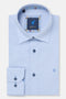 Benetti Menswear Beckham Sky Blue Long Sleeve Micro-Dot Cotton Shirt