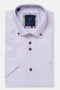 Benetti Menswear Brax Lilac Short Sleeve Herringbone Texture Cotton Shirt