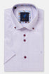 Benetti Menswear Brax Lilac Short Sleeve Herringbone Texture Cotton Shirt