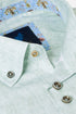 Benetti Menswear Brax Mint Short Sleeve Herringbone Texture Cotton Shirt