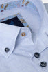 Benetti Menswear Brax Sky Blue Short Sleeve Herringbone Texture Cotton Shirt
