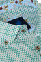 Benetti Carlos Long Sleeve Geometric Print Casual Shirt Forest Green