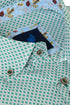 Benetti Carlos Long Sleeve Geometric Print Casual Shirt Forest Green