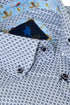 Benetti Carlos Long Sleeve Geometric Print Casual Shirt Navy
