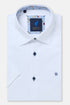Benetti Menswear Hudson White Short Sleeve Textured Cotton Shirt