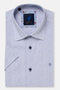 Benetti Menswear Kyle Blue Short Sleeve Micro-Textured Cotton Shirt