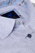 Benetti Menswear Kyle Blue Short Sleeve Micro-Textured Cotton Shirt