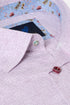 Benetti Menswear Kyle Lilac Short Sleeve Micro-Textured Cotton Shirt