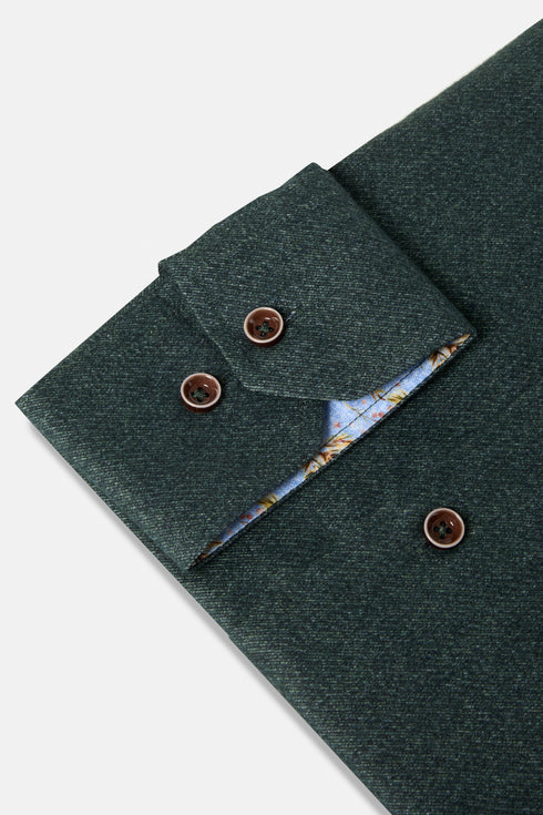Benetti Marty Long Sleeve Textured Casual Shirt Sage Green
