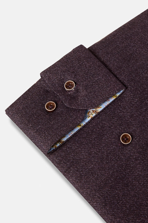Benetti Marty Long Sleeve Textured Casual Shirt Bordo