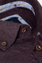 Benetti Marty Long Sleeve Textured Casual Shirt Bordo