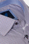 Benetti Moscow Long Sleeve Geometric Print Casual Shirt Navy