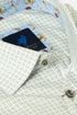 Benetti Naples Long Sleeve Geometric Square Print Casual Shirt Sage Green