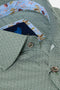 Benetti Rega Long Sleeve Micro-Check Casual Shirt Forest Green