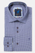 Benetti Rega Long Sleeve Micro-Check Casual Shirt Navy