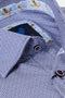 Benetti Rega Long Sleeve Micro-Check Casual Shirt Navy