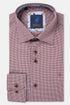 Benetti Rega Long Sleeve Micro-Check Casual Shirt Plum