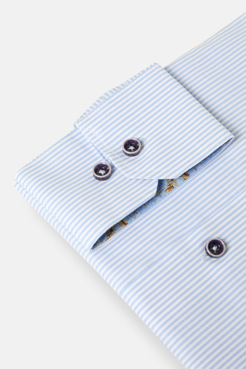 Benetti Sydney Long Sleeve Striped Casual Shirt Sky