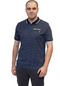 Mineral Clothing Danny All Over Print Navy Ecru Polo Shirt ML211530