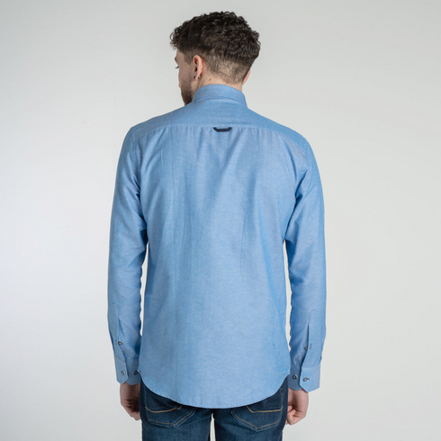 Mineral Men's Lolland Chambray Blue Tailored Fit Oxford Shirt ML251114