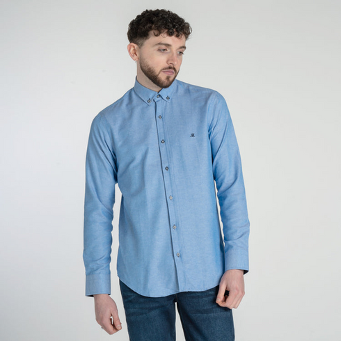 Mineral Men's Lolland Chambray Blue Tailored Fit Oxford Shirt ML251114