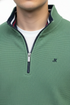 Mineral Brendan Botanical Green Quarter Zip Waffle Sweater ML301590