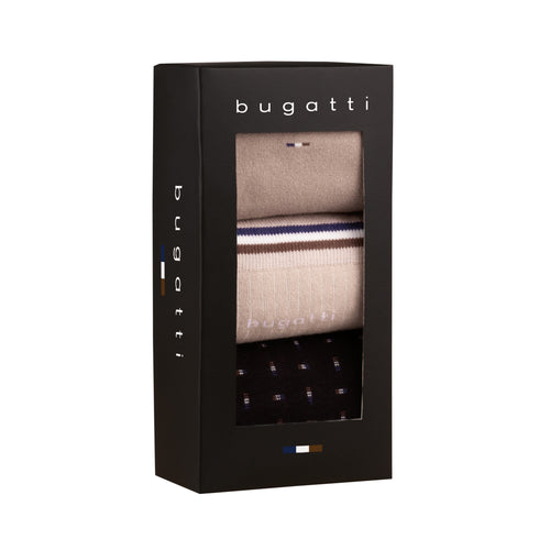 Bugatti Men's 3-Pair Bamboo Sock Gift Box – Premium Gift for Men 61110X