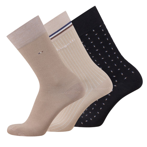 Bugatti Men's 3-Pair Bamboo Sock Gift Box – Premium Gift for Men 61110X