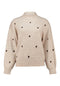 Hailys Pa44ige Heart Pattern High Neck Knit Jumper MOT-2601003 - Beige Marl / Cocoa Hearts