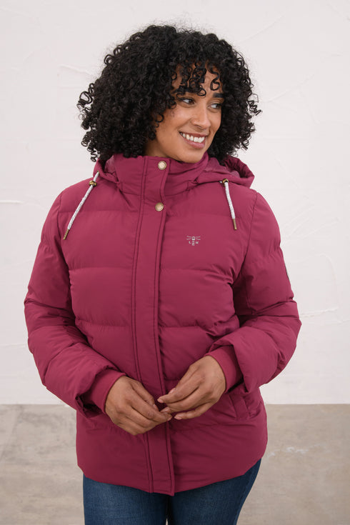 Lighthouse Margot in Berry AW26 Hip-Length Eco-Fill Padded Coat