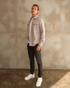 Walker & Hunt Mason Overshirt Grey Structured Mid-Weight Cotton Blend