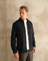 Walker & Hunt Mason Overshirt Navy Structured Mid-Weight Cotton Blend