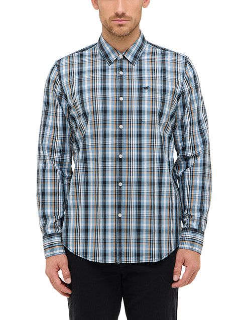 Mustang Chester Men's Poplin Multi Check Shirt | 100% Cotton Regular Fit 1016958