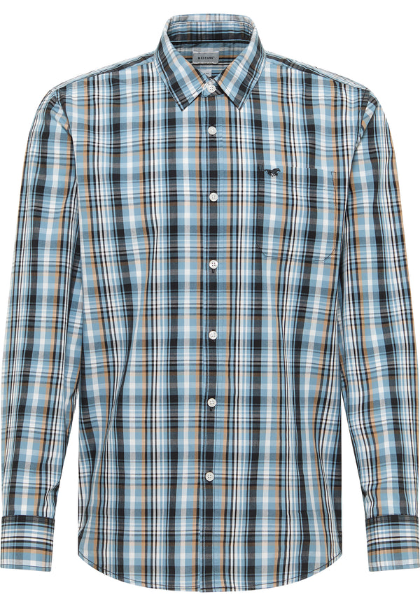 Mustang Chester Men's Poplin Multi Check Shirt | 100% Cotton Regular Fit 1016958