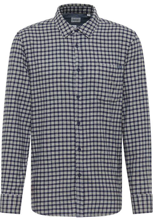 Mustang Eastbridge Men's Brushed Twill Mini Check Shirt | 100% Cotton Regular Fit 1016960